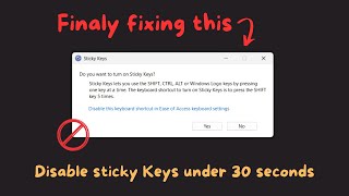 How to disable sticky keys [upl. by Hoeve]