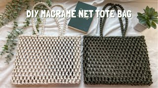 DIY  Macrame Net Tote bag tutorial  Bolsa de macrame  마크라메 가방 [upl. by Eiclehc]