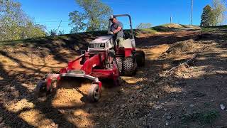 Quick video using my Ventrac power rake on a large steep driveway repair [upl. by Jake850]