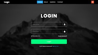 Navigation Bar with Login Form using HTML CSS And JS  Place Form Button In Navbar [upl. by Irihs236]