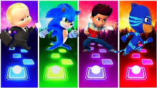 The Boss Baby 🆚 SonictheHedgehog 3🆚 Paw Patrol Ryder🆚Pj Masks 🎶 Tiles Hop EDM Rush ampCoffin Dance [upl. by Mintun]