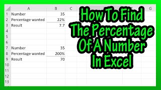 How To Calculate Or Find The Percent Percentage Of A Number In Excel Explained Excel Percentage [upl. by Andaira633]