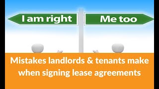 Mistakes Landlords amp Tenants make when signing lease agreements [upl. by Yardley]