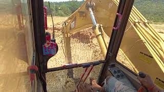 CAT E120B Excavator in Cab View [upl. by Maren523]