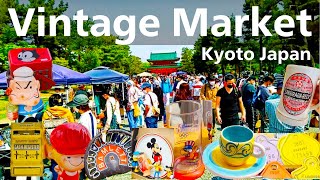 Vintage Flea Market at Heian Shrine Kyoto Japan Antiques Kimono Pottery Traditional Japanese art [upl. by Truscott]