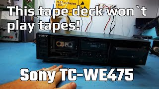 How To  Tape deck repair  Sony TCWE475 Twin Cassette deck that wont rewind tapes [upl. by Nosreme103]