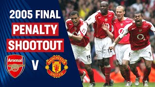 Full Penalty Shootout  Arsenal 54 Manchester United  2005 FA Cup Final [upl. by Kreis]