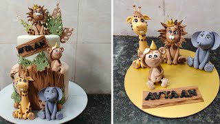 Two Step Fondant Animal Cake DecoratingAmazing Fondant Animal Theme Cake Fondant Cake Recipe [upl. by Gregg114]