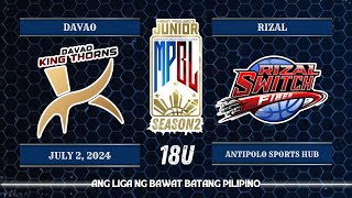 Junior MPBL Season 2  Davao King Thorns VS Rizal Switch Fiber  18U [upl. by Enos]