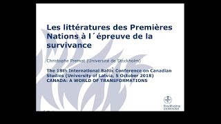 Littérature des Premières Nations et survivance  Christophe Premat [upl. by Brynn]