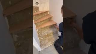 Pose escalier bois woodworking charpentier diy wood carpentree [upl. by Oletha]