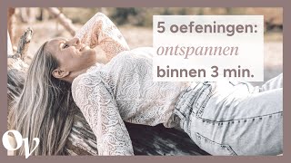 5 korte ontspanningsoefeningen  MINDER STRESS binnen 3 min OPTIMAVITA [upl. by Artinad]