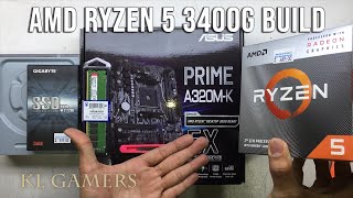 AMD Ryzen 5 3400G ASUS PRIME A320MK Kingston DDR4 GIGABYTE NVMe SSD Custom Desktop Build [upl. by Ilime]