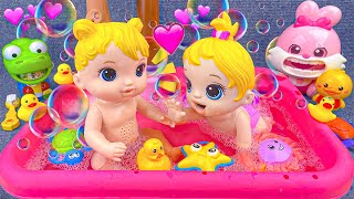 🚀Just Started  Satisfying with Unboxing Pink Bathtub👶Cute Barbie Playing Water ASMR  Review Toys [upl. by Akers]