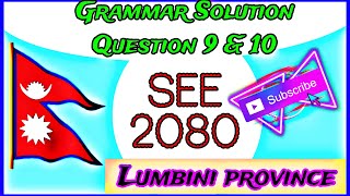 SEE 2080 \\ Compulsory English \\ Grammar Solution \\ Lumbini Province \\ [upl. by Adnwahsal]