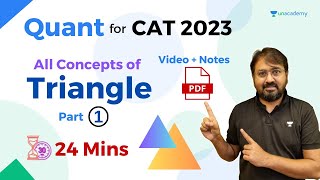 Geometry for CAT and OMETs  Complete Triangle in 30 Mins  Part 1  Ronak Shah  Unacademy CAT [upl. by Redmund]