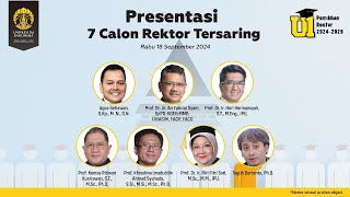 Live Presentasi 7 Calon Rektor Tersaring UI Periode 20242029 di Depan Panelis Pakar [upl. by Ruthanne]