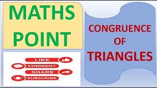 CONGRUENCE OF TRIANGLES  CLASS 7TH  CLASS 8TH  CLASS 9TH [upl. by Neil]