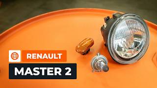 How to change headlight bulb turn signal repeater and fog lamp on the RENAULT MASTER 2 AUTODOC [upl. by Eoj]