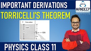 Torricellis Theorem Physics Class 11 Important Derivations [upl. by Lila303]