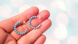 How To Make Easy Hoop Earrings With Wire And Beads [upl. by Quintus]