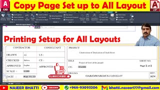 Copy page setup to all layout In Autocad  Copy amp Create Layouts in Auotcad  Quick Layout  Autocad [upl. by Annnora]