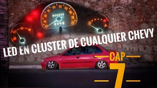 Como instalar leds en tablero o cluster de Chevy  Corsa B más luz [upl. by Okire]