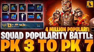 Pk3 to Pk7 Popularity Battle Journey4 Million Popularity Snipe  How To Win Squad Popularity Battle [upl. by Loriner]