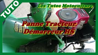 Tracteur tondeuse  Panne électrique 3  Démarreur HS [upl. by Airrat]