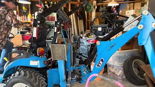 LS MT125 Tractor Demolition of Root Cellar [upl. by Rolfston875]