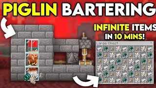 PIGLING BARTERING Farm Tutorial in 121 Minecraft Bedrock  This farm gives Instant Ender Pearls [upl. by Gambell363]