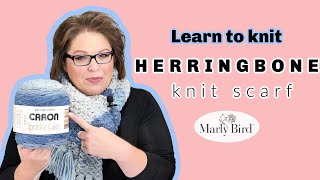 Herringbone Knit Scarf  Simple Knit Scarf Pattern  Free Knitting Pattern [upl. by Er]