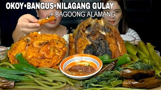 OKOY PRITONG BANGUS AT NILAGANG GULAY BAGOONG ALAMANG MUKBANG  HEALTHY FOOD MUKBANG PHILIPPINE [upl. by Ahseirej]