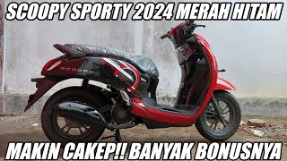 NEW SCOOPY SPORTY 2024 MERAH HITAM RANGKA GARANSI 5 TAHUN [upl. by Georgianne]