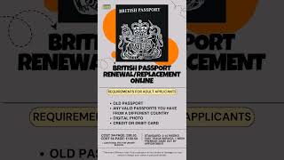 British Passport RenewalReplacement Requirements ukpassport ukpassportrequirements [upl. by Freberg]