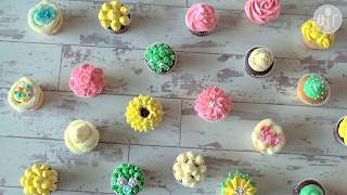 Cupcake piping techniques [upl. by Eboj]