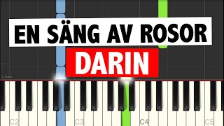 Darin  En Säng Av Rosor  Easy Piano tutorial  cover [upl. by Akissej]