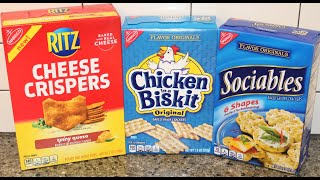 Ritz Cheese Crispers Spicy Queso Chips Chicken in a Biskit Crackers amp Sociables Savory Crackers [upl. by Ah]