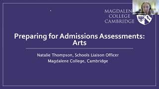 Preparing for Admissions Assessments Arts [upl. by Dang447]