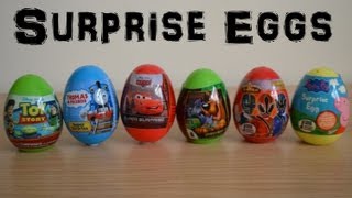 Surprise Eggs Toy Story 3 Thomas And Friends Cars 2 Scoobey Doo Power Rangers Peppa Pig Opening [upl. by Chancelor]