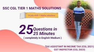 SSC CGL 2023 Tier 1  19 July shift 1 mathematics solution [upl. by Deyes]