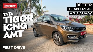 Tata Tigor iCNG AMT First Drive  Better than Dzire and Aura odmag [upl. by Eelyek]