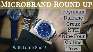 Microbrand Round up  Feynman Dufrane  Creux  NTH  Nine Four Collins  Triwa  with Lume Shot [upl. by Ecnaralc]