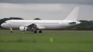 SmartLynx A320 Landing Groningen Airport Eelde [upl. by Yentuoc]