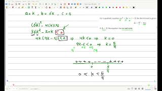 WMA1101 Edexcel IALAS P1 January 2023 Q4 Quadratics Discriminant Solving Quadratic Inequality [upl. by Desdamonna]