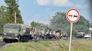 RUSSIAN JOURNALIST ARE SHOCKED ROADS IN KURSK ARE LITTERED WITH DESTROYED RUSSIAN EQUIPMENT  2024 [upl. by Ainesej]