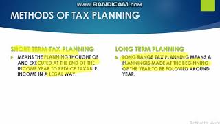 METHODS OF TAX PLANNING CORPORATE TAX PLANNING [upl. by Ahtnams]