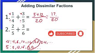 Adding Dissimilar Fractions Tagalog [upl. by Eveiveneg]