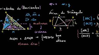 Pontos Notáveis do Triângulo as propriedades do baricentro de um triângulo [upl. by Macdougall]