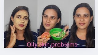 oily skin problems solve How to care for oily skin in homemade remedys in kannadamanju vlogs [upl. by Ecniuq]